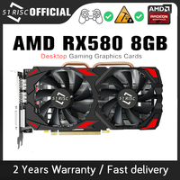 SHELI 51RISC karta graficzna RX580 8GB 256Bit 2048SP GDDR5 karty graficzne do kart serii RX 580 RX580 DisplayPort placa wideo 1